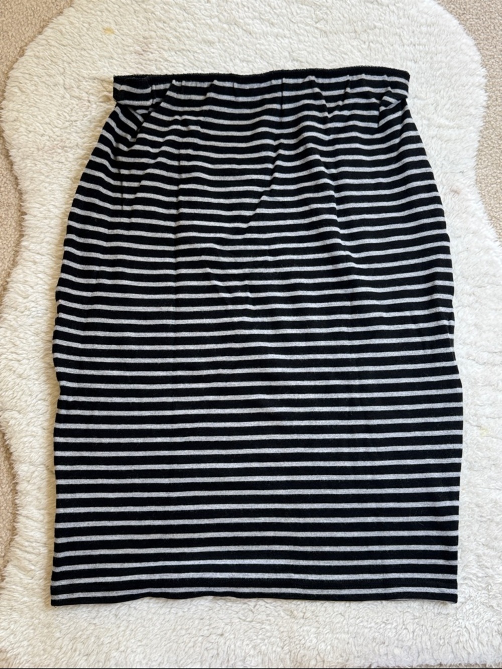 NEW Striped Black and White Knee Length Pencil Skirt